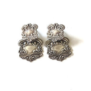 Vintage Sterling Silver Etruscan Earrings